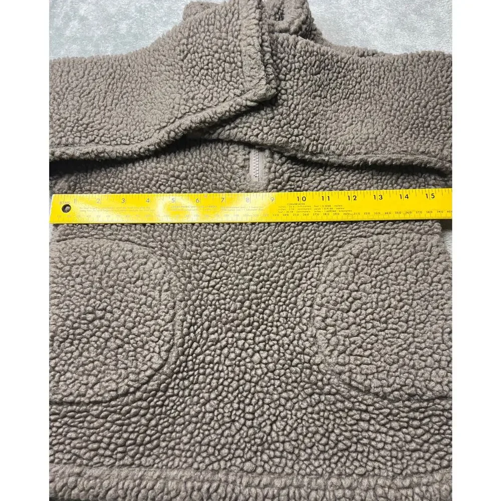 Mini Boden Kids Gray Sherpa Fleece 1/4 Zip Pullover Sweater Size 5-6Y 21162